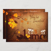 Invitation Écureuil mignon Automne Automne Anniversaire Invit (Devant / Derrière)