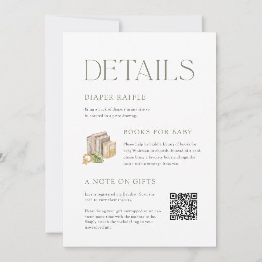 Invitation Écureuil tout en un Baby shower (Dos)