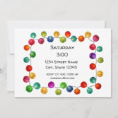 Invitation Écureuils avec l'invitation de la fête des lumière (Dos)