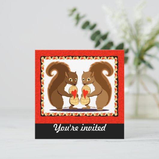 Invitation Écureuils de Valentine (Debout devant)