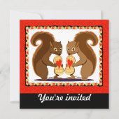 Invitation Écureuils de Valentine (Devant)