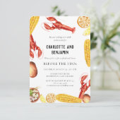 Invitation Écuve de poisson à la vapeur Été Partie d'engageme (Debout devant)