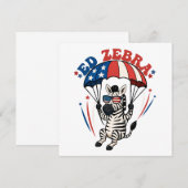 Invitation Ed Zebra Happy 4 juillet drapeau patriotique améri (Devant / Derrière)