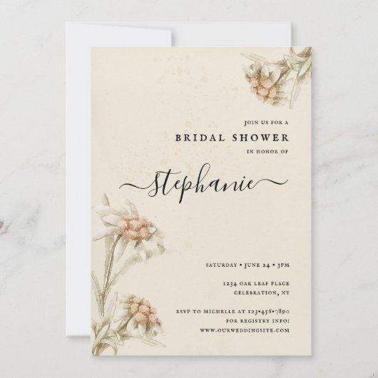 Invitation Edelweiss Floral Bridal (Devant)