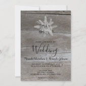 Invitation Edelweiss sur mariage campagnard rustique en bois  (Devant)