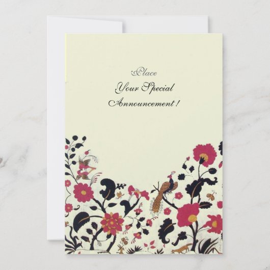 Invitation EDEN, Inséparables Mariages, Fleurs noires rouges, (Dos)