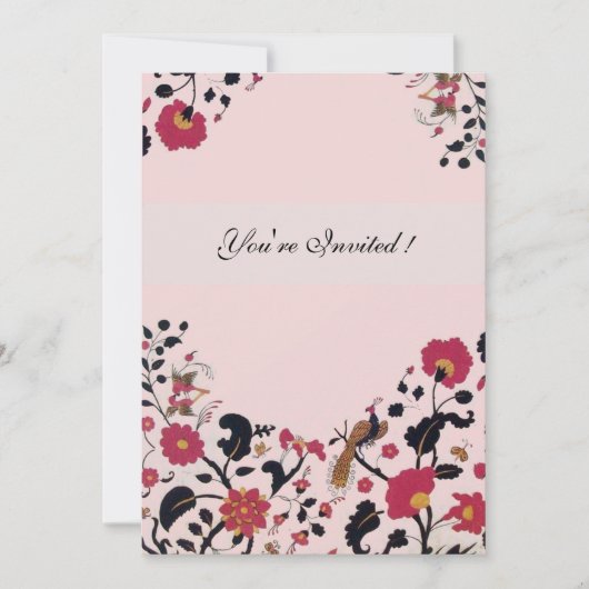 Invitation EDEN, noir et blanc, rose rouge (Devant)