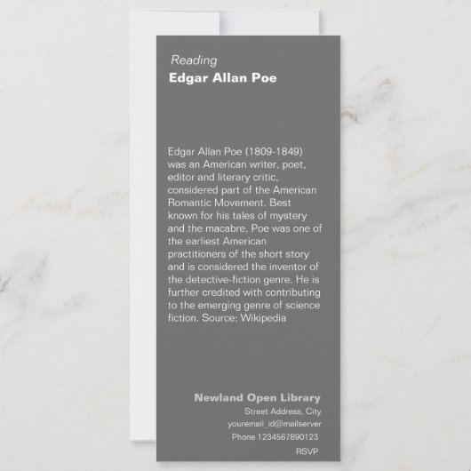 Invitation Edgar Allan Poe (Dos)