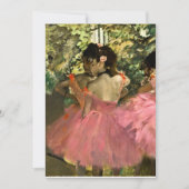 Invitation Edgar Degas - Danseurs En Rose (Devant)