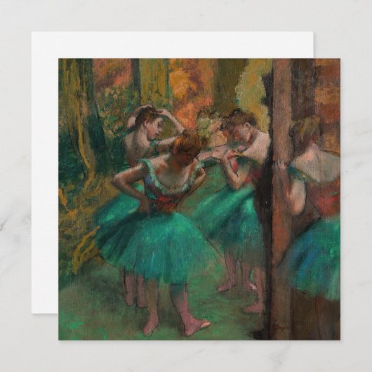 Invitation Edgar Degas - Danseurs, rose et vert (Devant / Derrière)