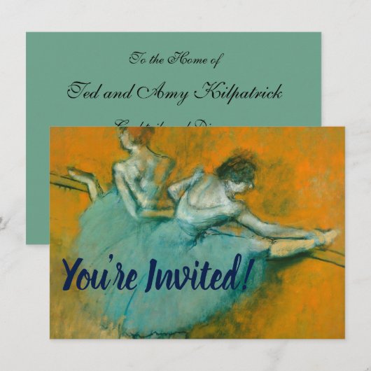 Invitation Edgar Degas Danseuses à la barre Impression : Art (Devant / Derrière)