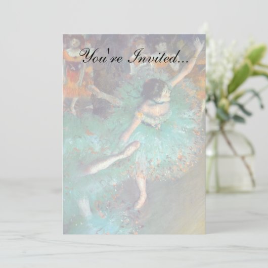 Invitation Edgar Degas - Les Danseurs Verts - Danse de ballet (Debout devant)