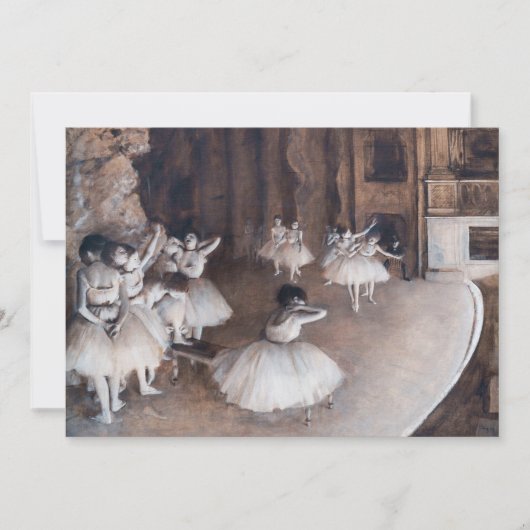 Invitation Edgar Degas - Répétition de ballet sur scène (Devant)