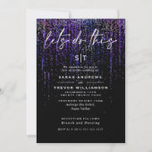 Invitation Edgy Chic Purple Parties scintillant Garland (Devant)