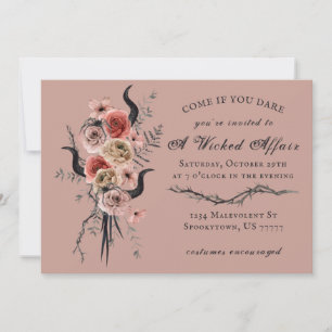Invitation Edgy Floral Boho Wicked Affair Halloween