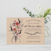 Invitation Edgy Floral Boho Wicked Affair Halloween (Debout devant)