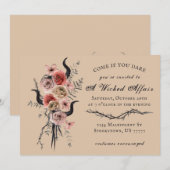 Invitation Edgy Floral Boho Wicked Affair Halloween (Devant / Derrière)