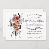 Invitation Edgy Floral Boho Wicked Affair Halloween (Devant / Derrière)