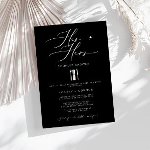 Invitation Edgy moderne Sa & Ses Calligraphie Couples Douche