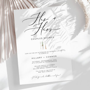 Invitation Edgy moderne Sa & Ses Calligraphie Couples Douche