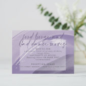 Invitation Edgy Watercolor Stroke Plum Réception (Debout devant)