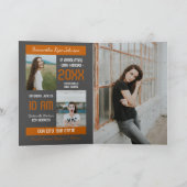 Invitation Édifice moderne Burnt Orange 5-Photo Graduation (Intérieur)