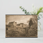 Invitation Edinburgh Castle Sepia Photograph (Debout devant)