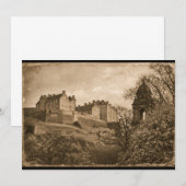Invitation Edinburgh Castle Sepia Photograph (Devant / Derrière)