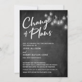 Invitation Edison Lights Changement de plans Reporté Mariage (Devant)