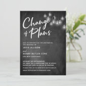 Invitation Edison Lights Changement de plans Reporté Mariage (Debout devant)