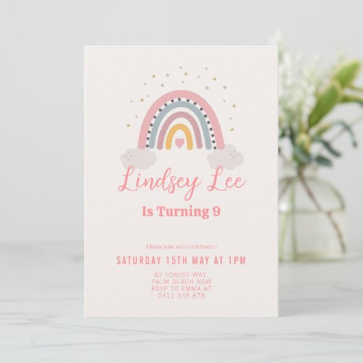 Invitation Editable 1st 2nd 3rd 9th 10th 20th 30th Birthday (Debout devant)