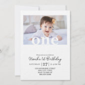 Invitation Editable 1st Birthday Photo Girl First Birthday (Devant)