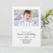 Invitation Editable 1st Birthday Photo Girl First Birthday (Debout devant)
