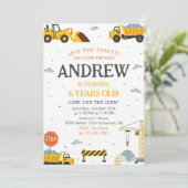 Invitation Editable A Modern Construction Birthday Party (Debout devant)