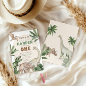 Invitation Editable "AGE" Dinosaurs Trex Wild Birthday