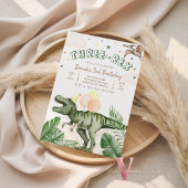 Invitation Editable "AGE" Dinosaurs Trex Wild Birthday