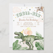 Invitation Editable "AGE" Dinosaurs Trex Wild Birthday (Devant)