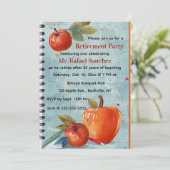 Invitation Editable Apple Graph Paper Teacher Retirement (Debout devant)