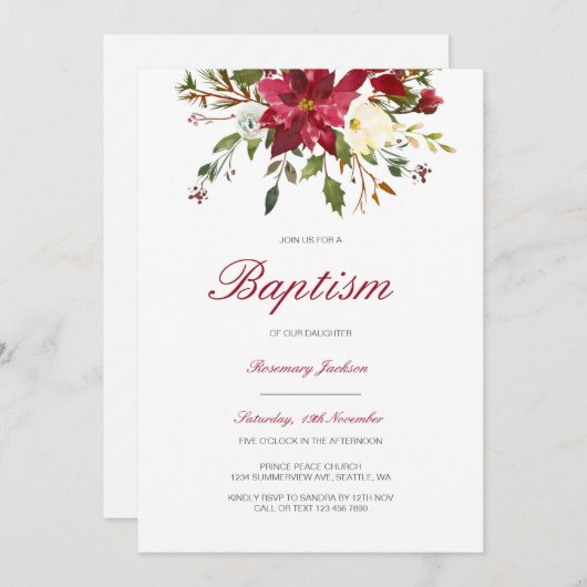 Invitation Editable Baptism Invite, Custom Baptism Invita (Devant / Derrière)