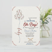 Invitation Editable Baseball Baby Shower Rookie Baby Sprinkle (Debout devant)