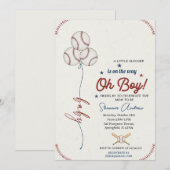 Invitation Editable Baseball Baby Shower Rookie Baby Sprinkle (Devant / Derrière)