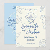 Invitation Editable Beach Wedding Save the Date Card (Devant / Derrière)