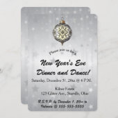 Invitation Editable Black and White Ornament Stars Background (Devant / Derrière)