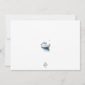 Invitation Editable Blue Boat Thème Anniversaire Photo Invita (Dos)