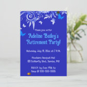 Invitation Editable Blue Butterflies and Swirls (Debout devant)