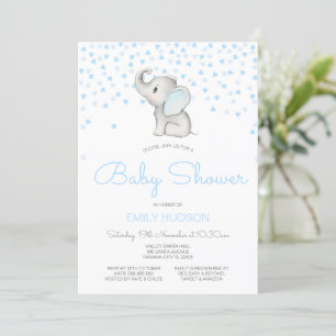 Invitation Editable Blue Elephant