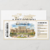 Invitation Editable Bucharest Plane Boarding Pass Ticket (Devant / Derrière)