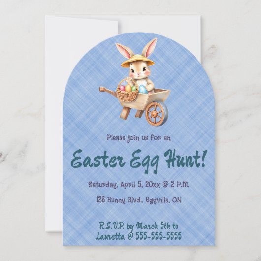 Invitation Editable Bunny Easter Egg Hunt (Devant)