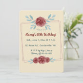 Invitation Editable Burgundy Roses in a Double Gold Frame (Debout devant)