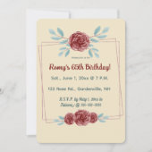 Invitation Editable Burgundy Roses in a Double Gold Frame (Devant)